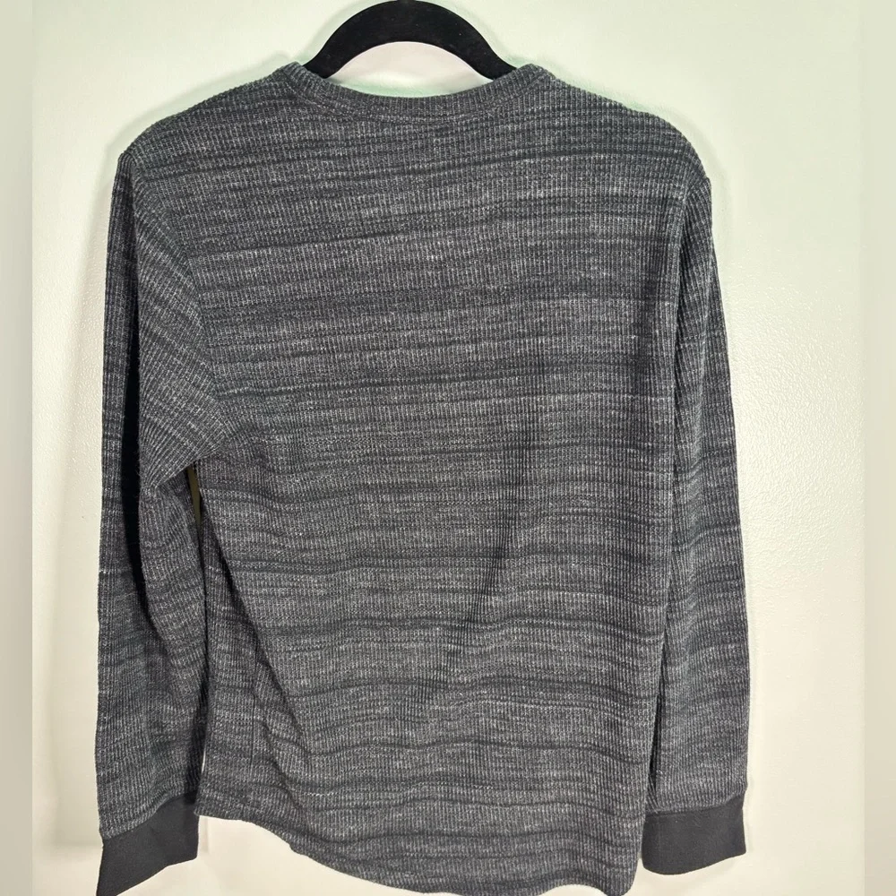 Banana Republic Mens Heritage Collection Waffle Knit Pullover Shirt Charcoal S‎